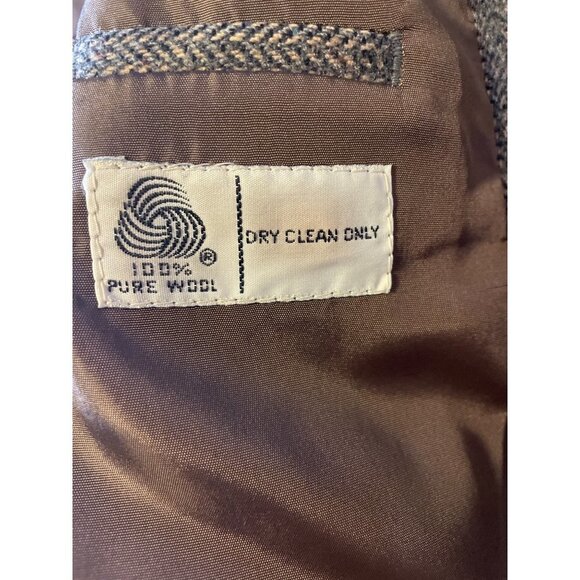 Vintage Giorgio Brown Wool Tweed Men’s Blazer Jacket Sz 42L - Picture 10 of 12